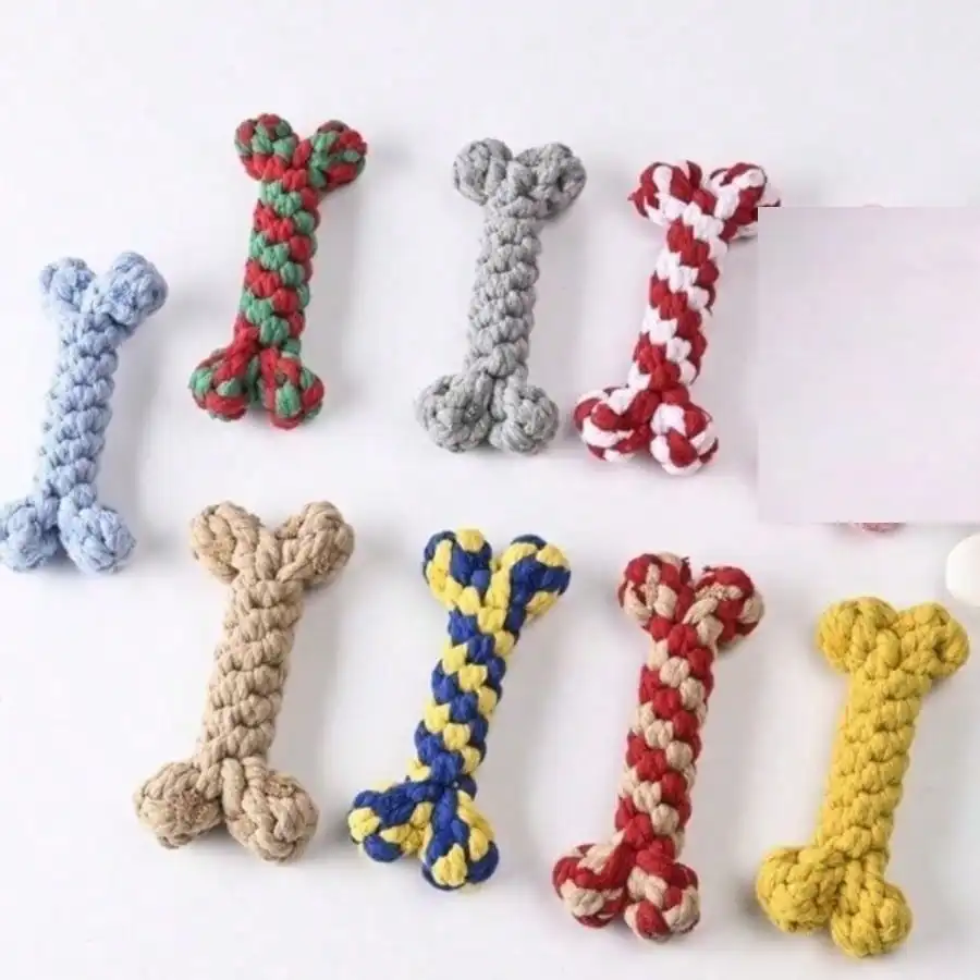 Brinquedo de Corda com Nó para Cães Pequenos e Gatos para Limpeza dos Dentes - Imagem 2