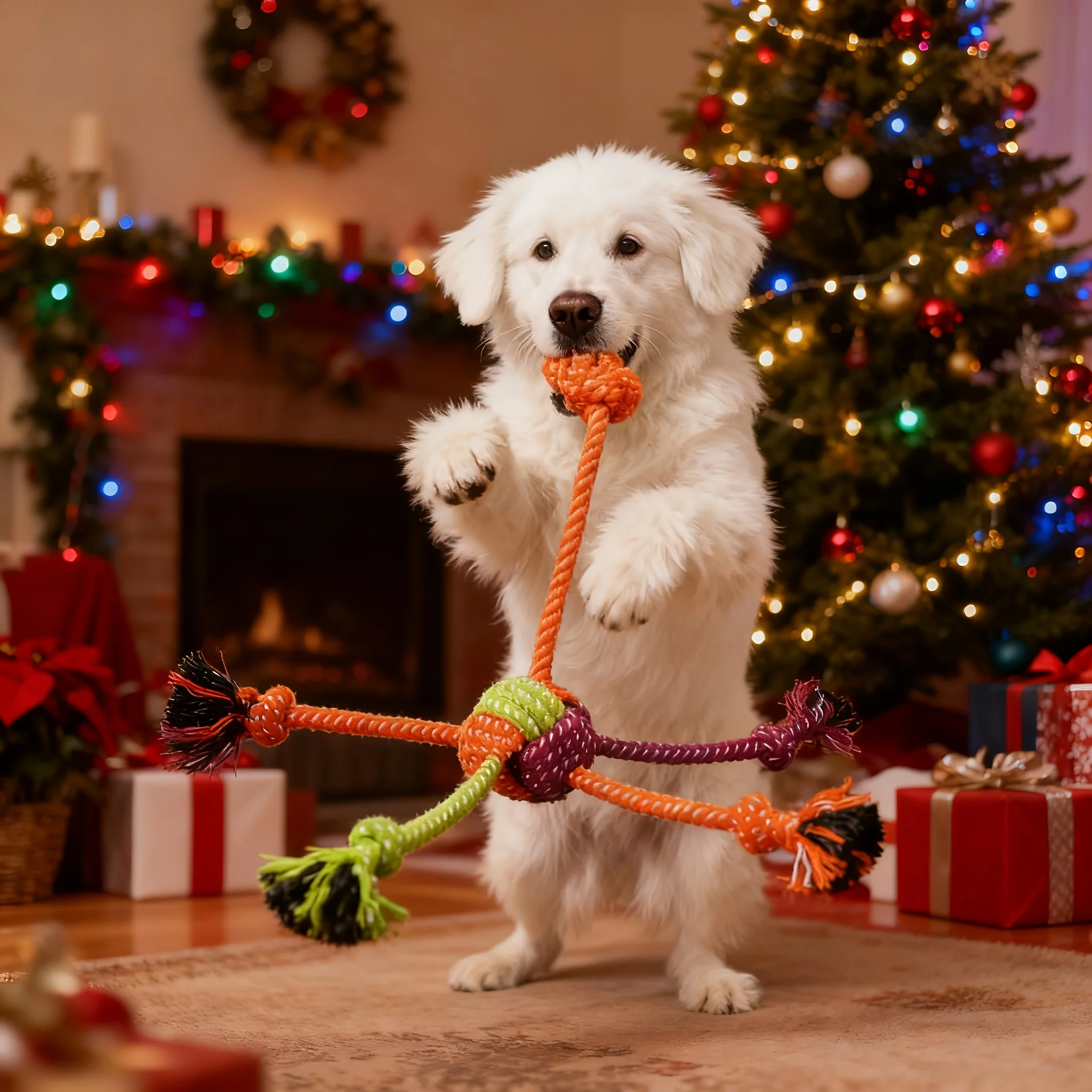 Brinquedo de Corda para Cães Resistente à Mordida com Franjas - Imagem 3