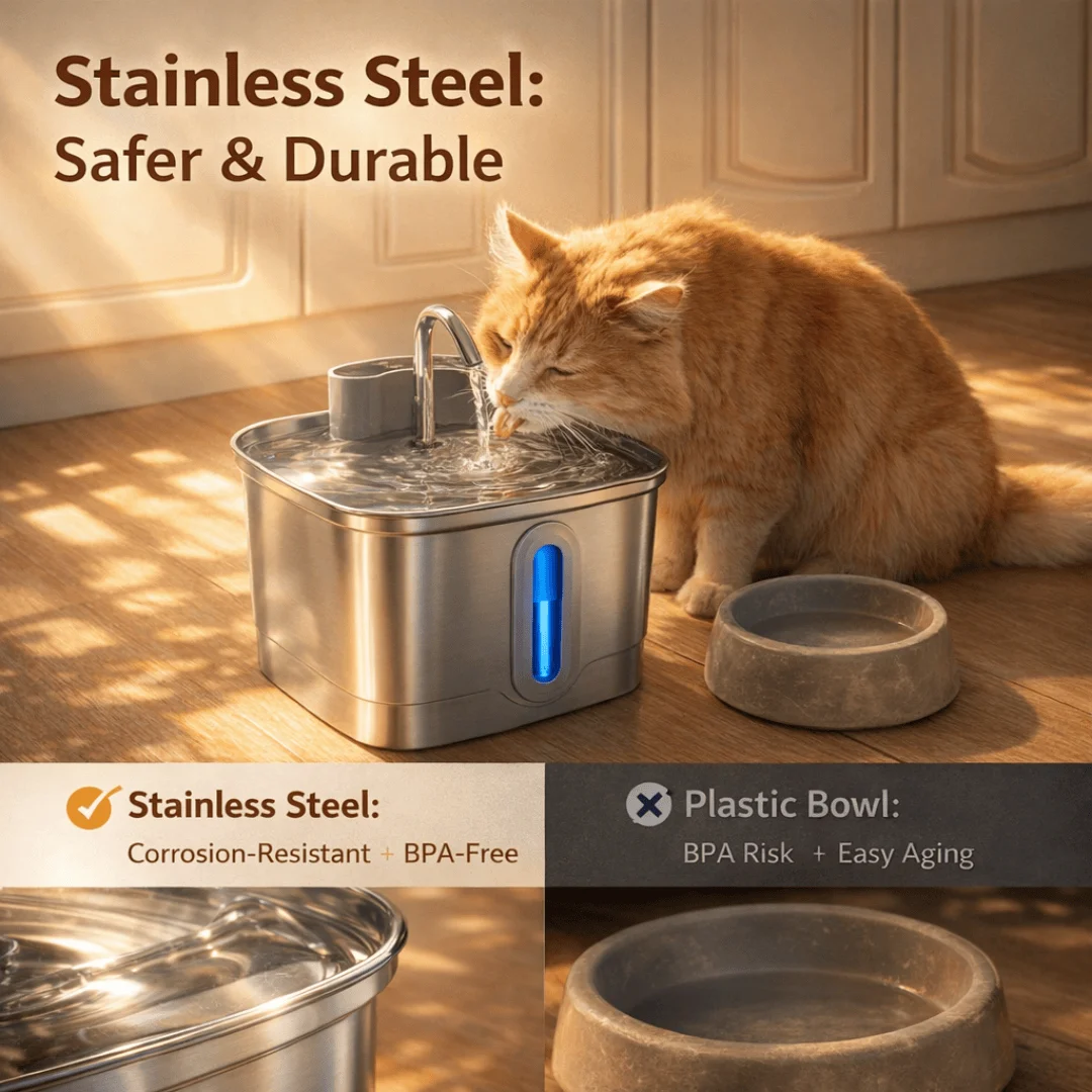 Fonte de Água para Gatos 3 L Inox com Bateria Recarregável - Imagem 5