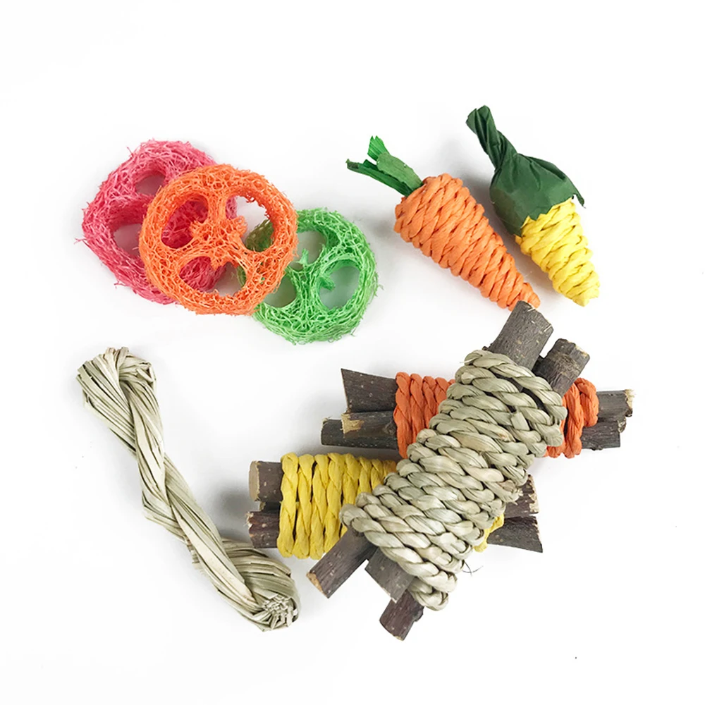 Conjunto de Brinquedos para Hamster e Coelho 9 Peças com Ganchos para Gaiola - Imagem 4