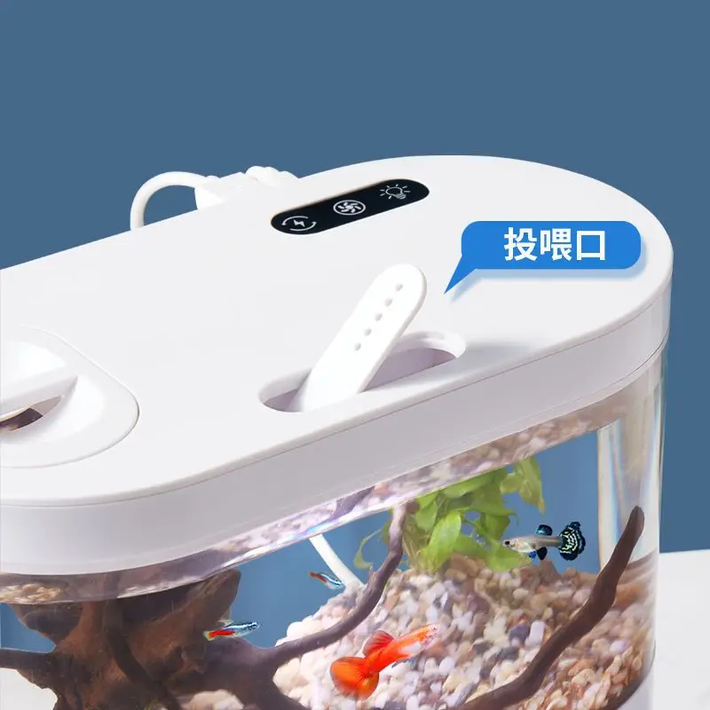 Aquário de Mesa USB para Peixes Dourados 1.8 L com Bomba e LED - Imagem 3