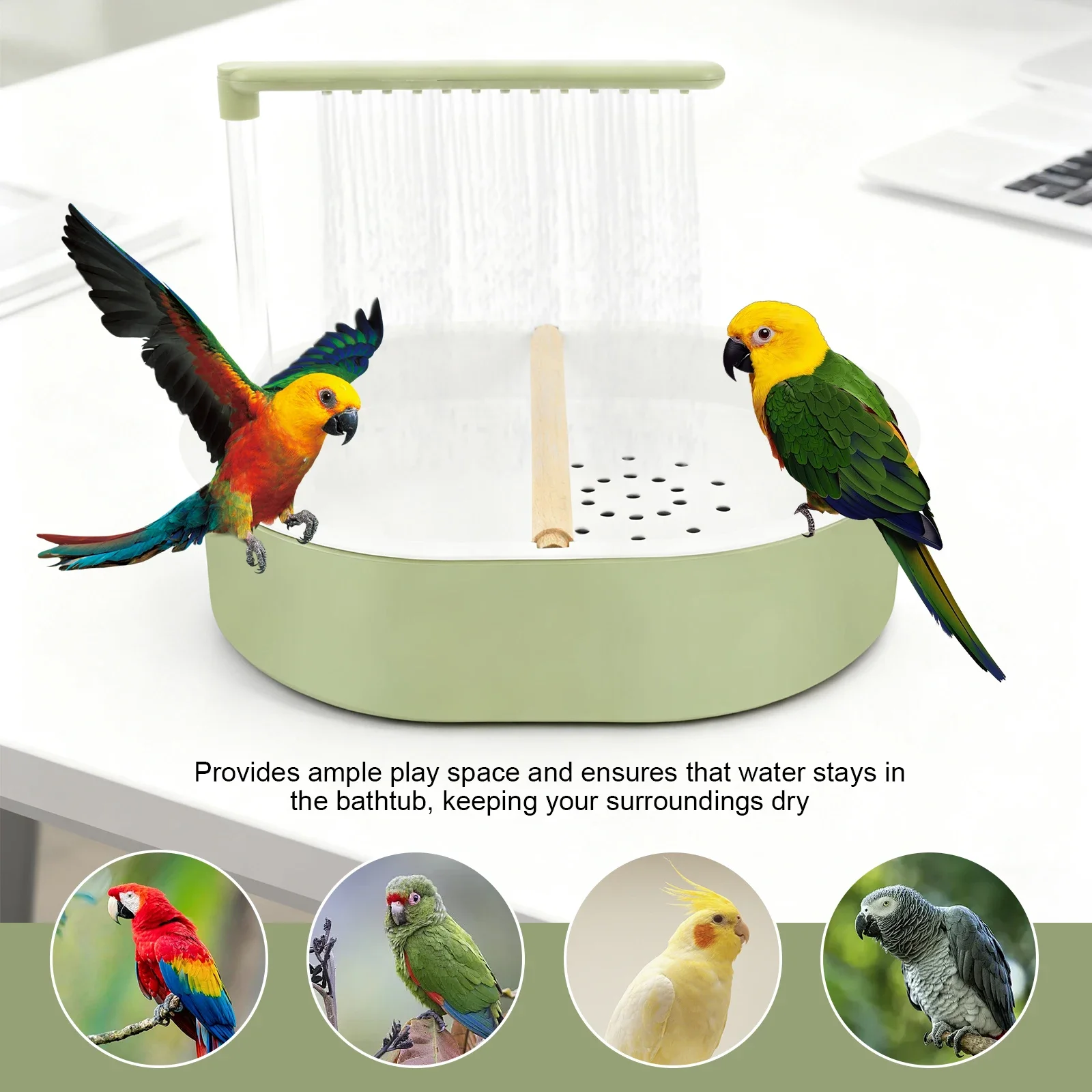 Banheira para Pássaros USB com Chuveiro e Fonte, 26 Saídas de Água - Imagem 5