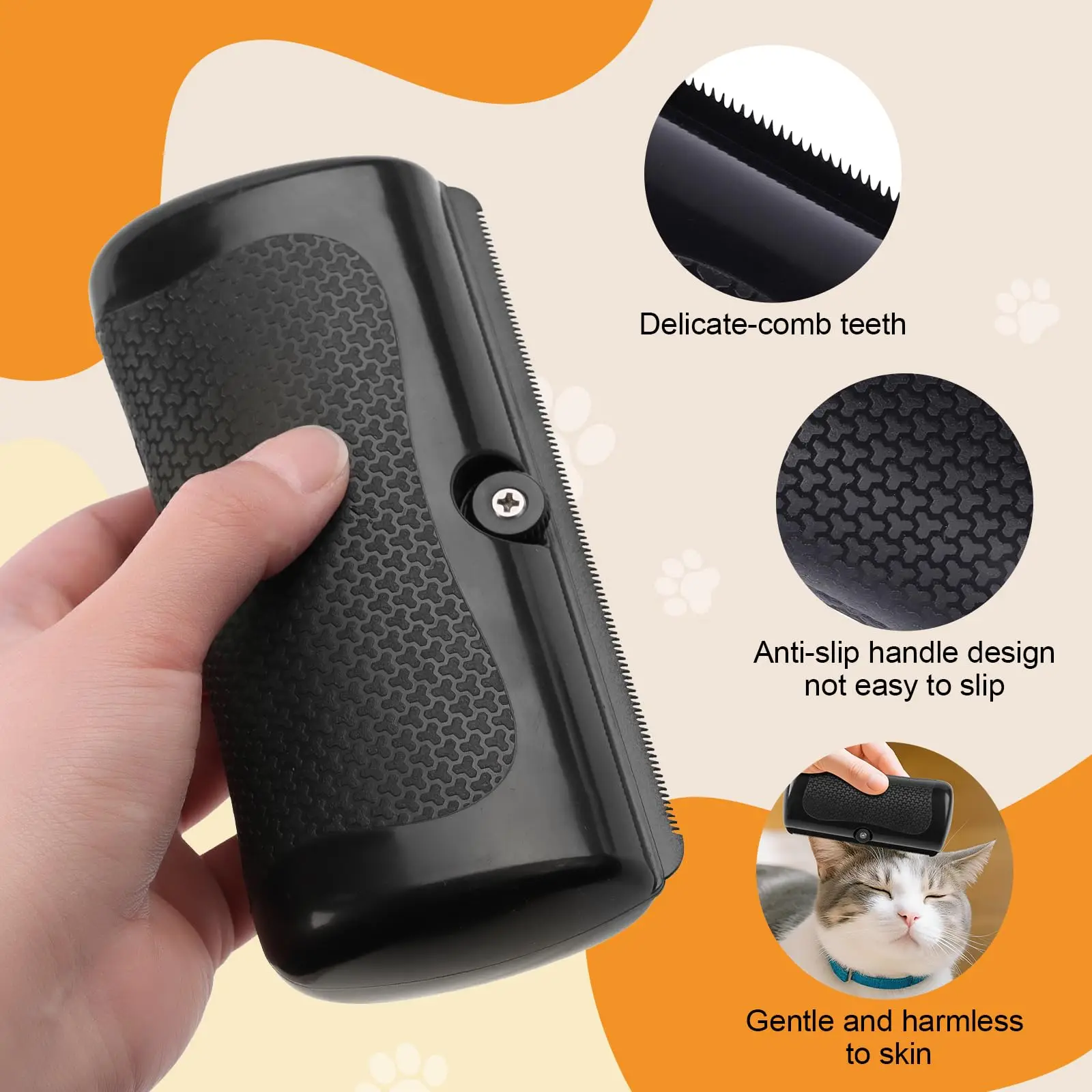 Escova de Pelos para Cães e Gatos de Metal e ABS com Cabo Ergonômico - Imagem 2