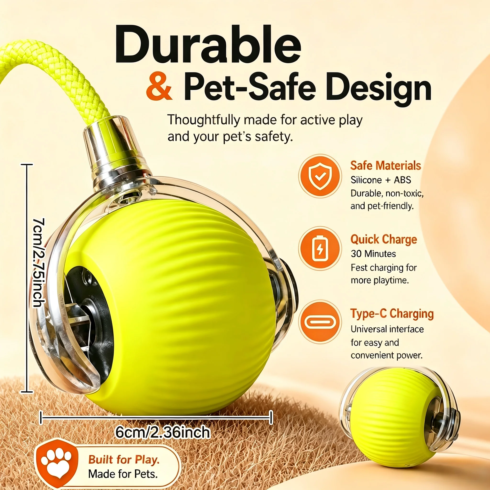 Brinquedo de Bola para Gatos com Evitação Inteligente de Obstáculos - Imagem 2