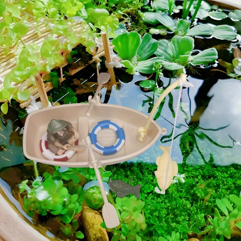 Barco de Pesca Miniatura para Decoração de Aquário - Imagem 4