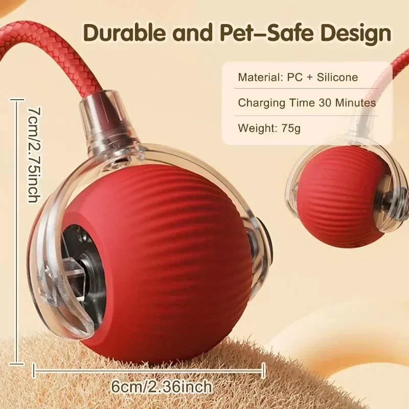 Brinquedo Bola para Gatos Recarregável USB com Sensor de Obstáculos - Imagem 2