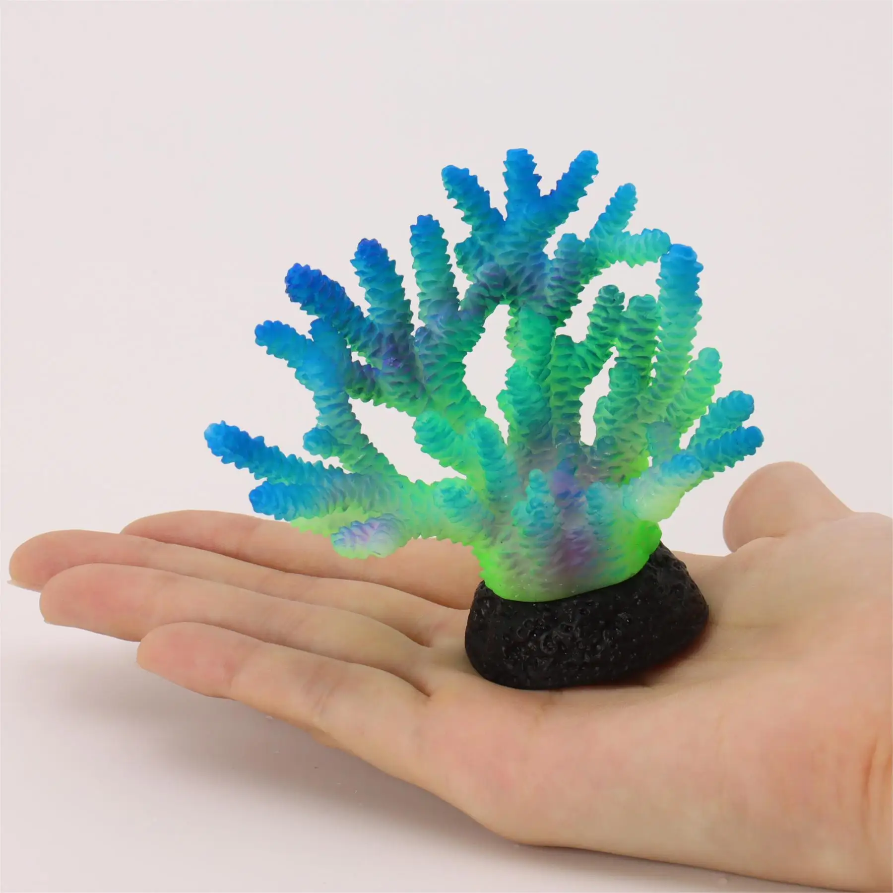 Decoração de Aquário Coral Fluorescente para Peixe Betta Azul - Imagem 6