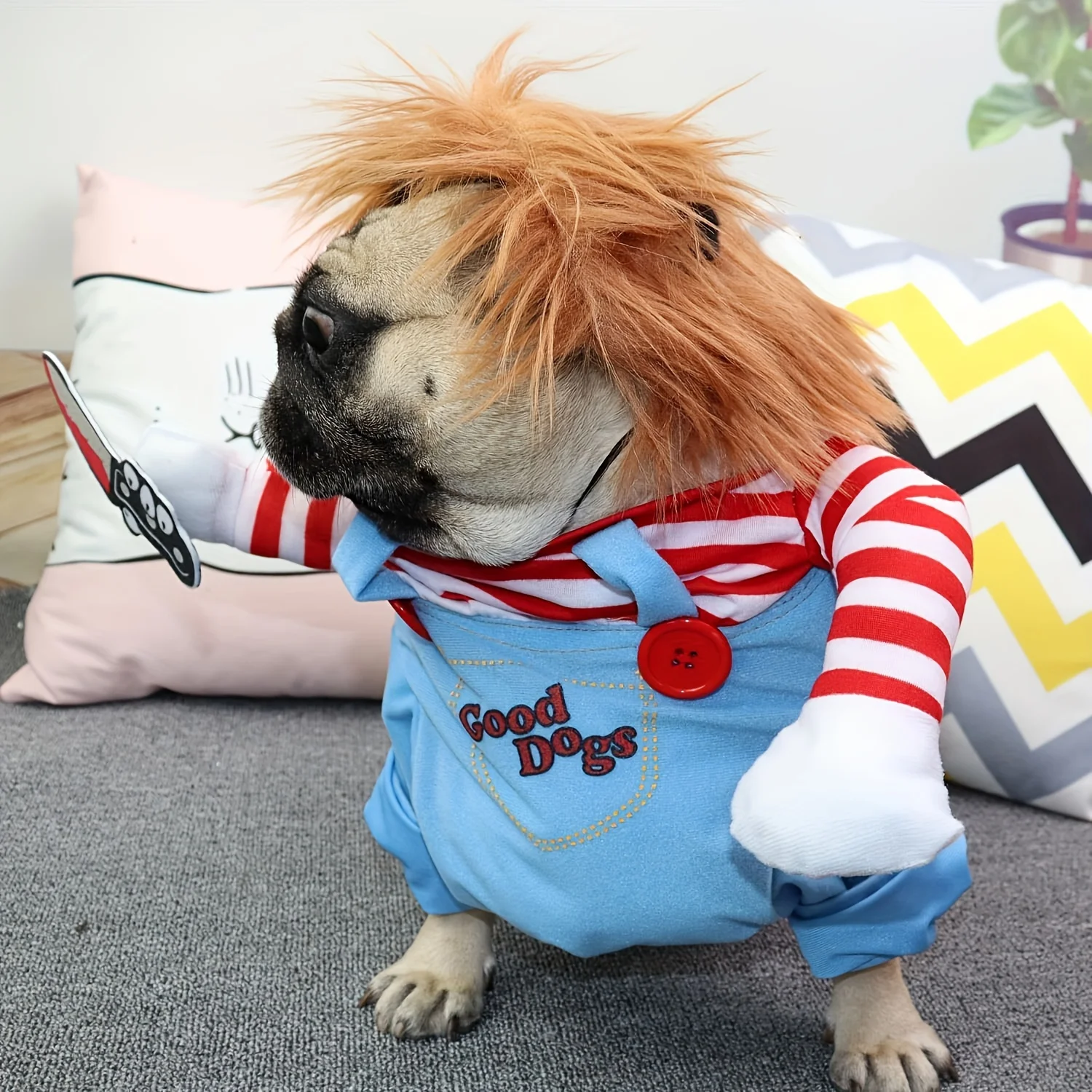 Roupa de Cosplay para Cães de Poliéster com Faca de Brinquedo - Image 2