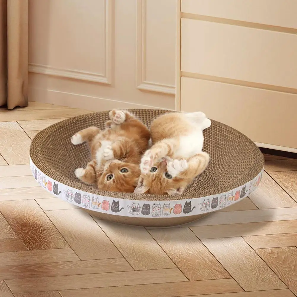 Arranhador de Papelão para Gatos com Cama Oval Corrugada - Imagem 6