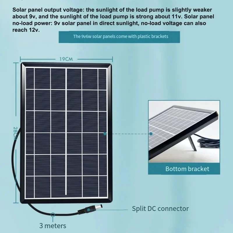 Bomba Solar para Lago 9V 6W com Painel Ajustável e 2 Saídas de Ar - Image 4