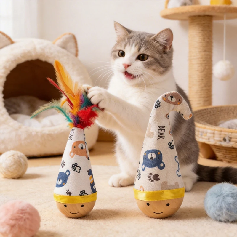 Brinquedo Automático para Gatos com Penas Oscilantes - Imagem 3