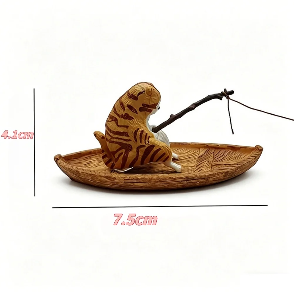 Ornamento de Barco de Pesca para Aquário de Resina Durável 7,5 x 4,1 cm - Image 3