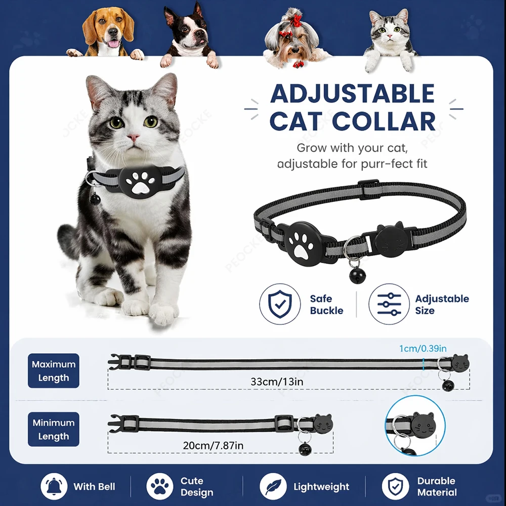 Coleira Rastreador GPS para Gatos Android com Fivela Ajustável Refletiva - Imagem 6