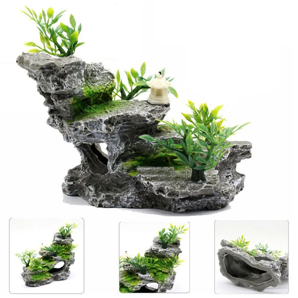 Decoração de Aquário Rockery Montanha de Resina 14 cm - Imagem 4