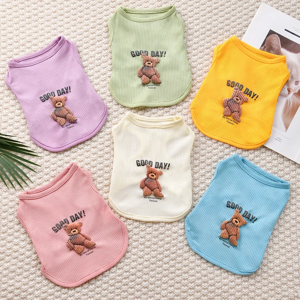 Colete para Cães e Gatos Estampa Urso de Espuma para Verão - Imagem 3