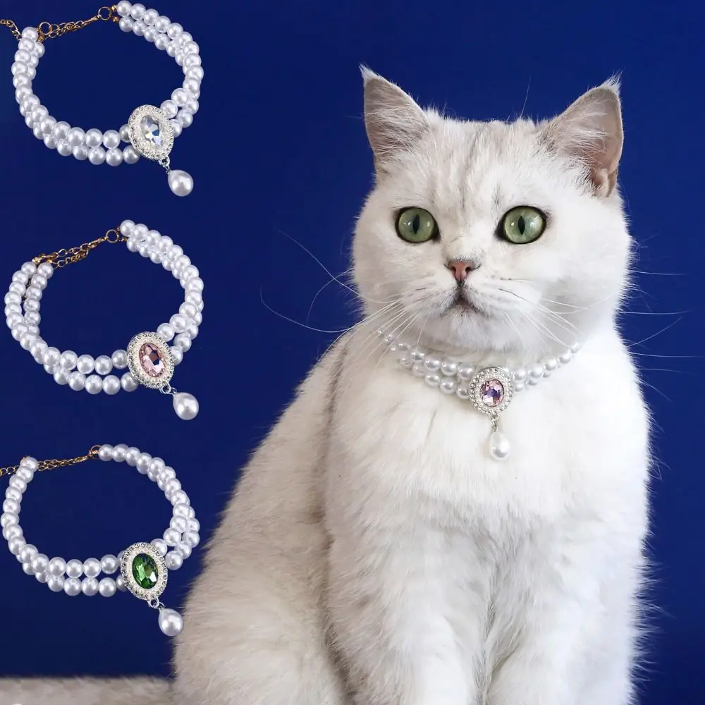 coleira de pérolas para gatos e cães
