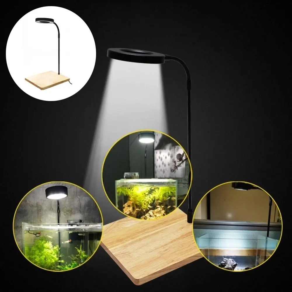 Lâmpada LED para Aquário 10W com Altura Retrátil e Base de Madeira - Imagem 4