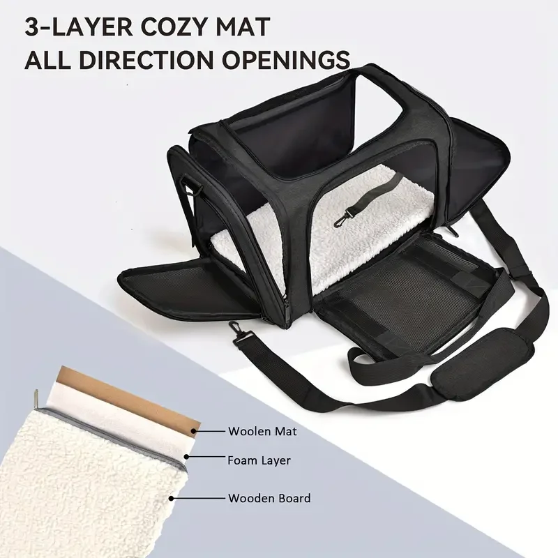 Mochila de Transporte para Cães e Gatos Pequenos Dobrável com Ventilação Lateral - Imagem 2
