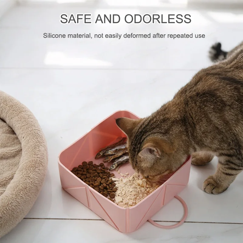 Tigela de Viagem para Cães e Gatos Dobrável com Fivela para Coleira - Imagem 6