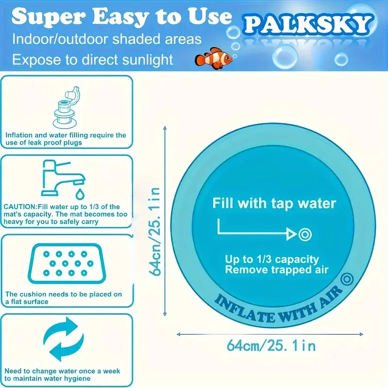 Tapete Aquático Sensorial para Pets Inflável Espesso - Imagem 6