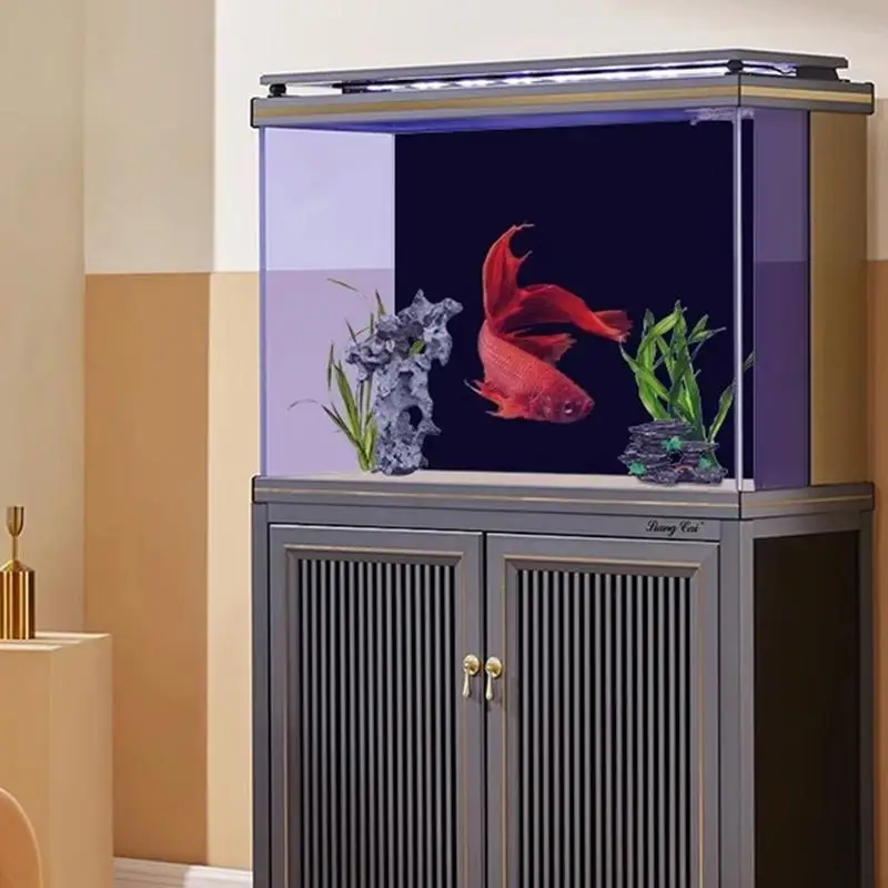 Fundo de Aquário Estático Preto Adesivo para Tanques de Peixes - Imagem 5