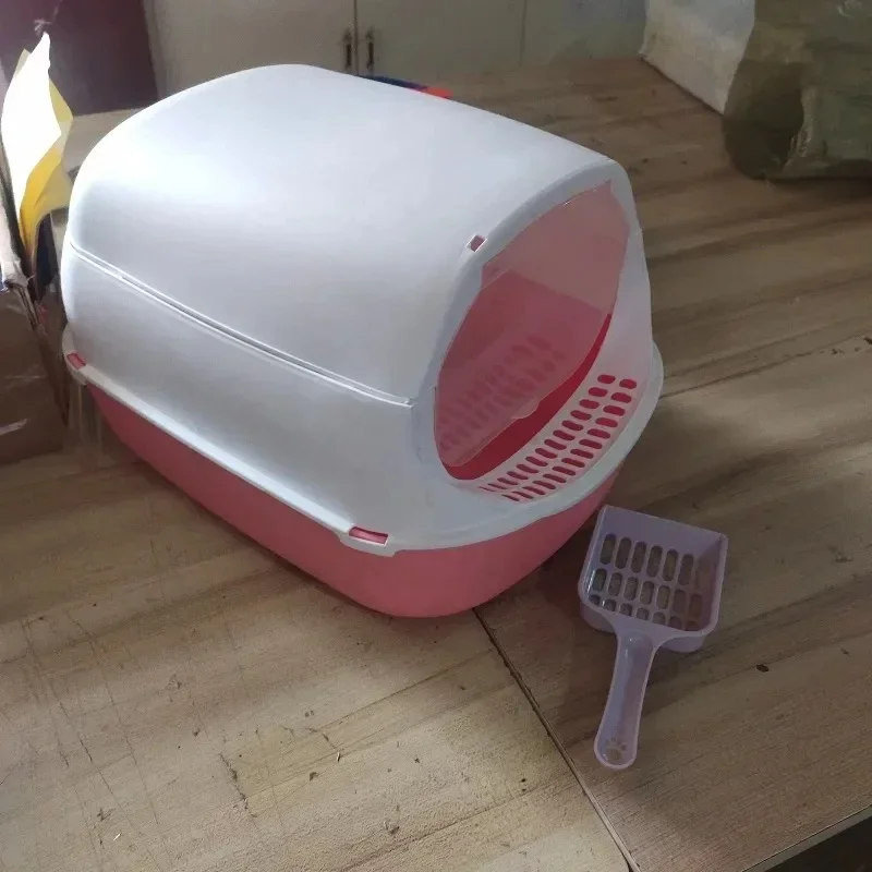 Caixa de Areia Semi-Fechada para Gatos com Borda Elevada - Imagem 6