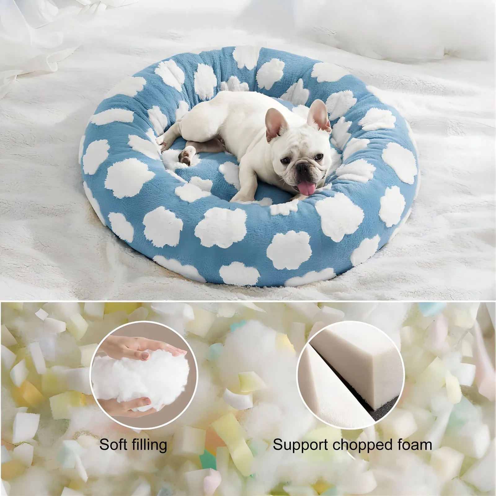 Cama para Cães Pequenos Lavável com Fundo Antiderrapante - Imagem 3