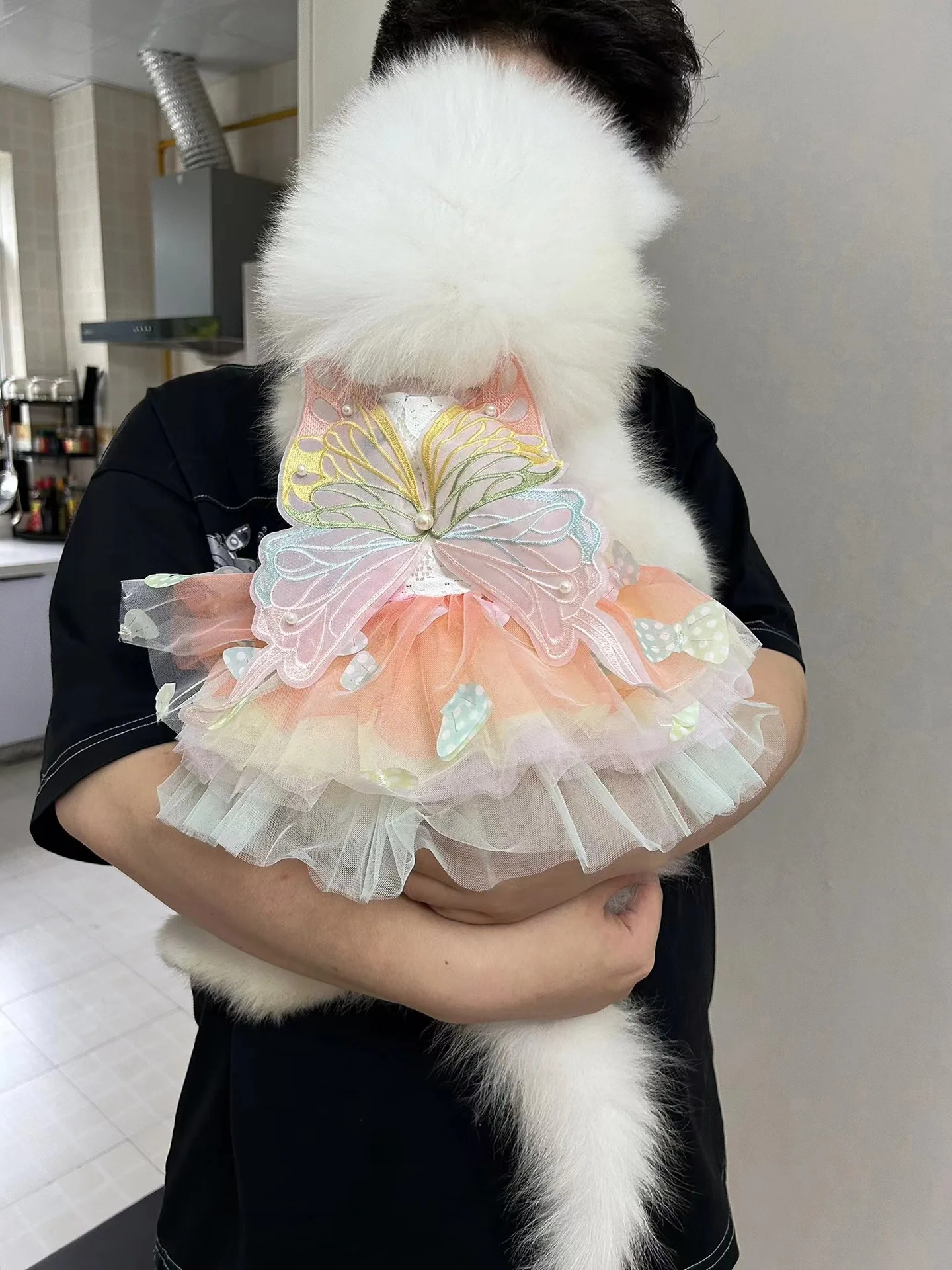 Vestido de Princesa para Cães Pequenos de Poliéster com Renda - Imagem 5