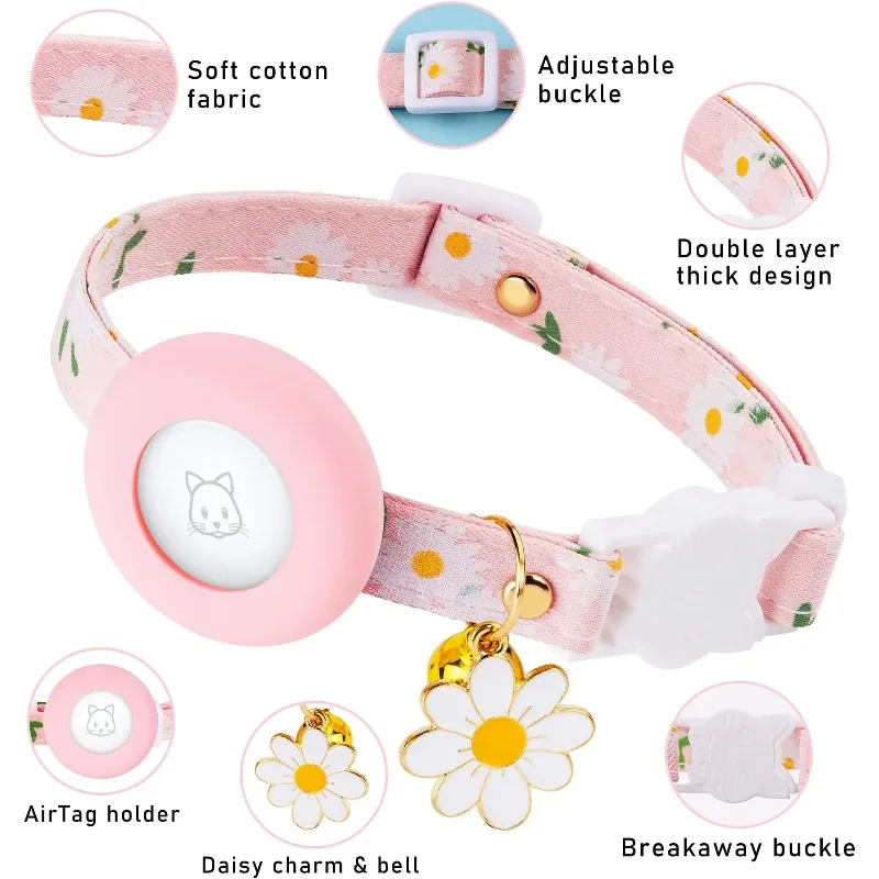 Coleira para Gatos com Suporte AirTag Ajustável e Fivela de Segurança - Imagem 2