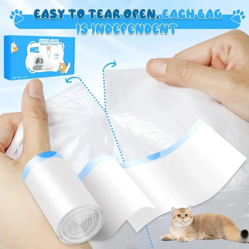 90 Sacos para Areia de Gato Extra Grossos para Caixas Automáticas - Imagem 4