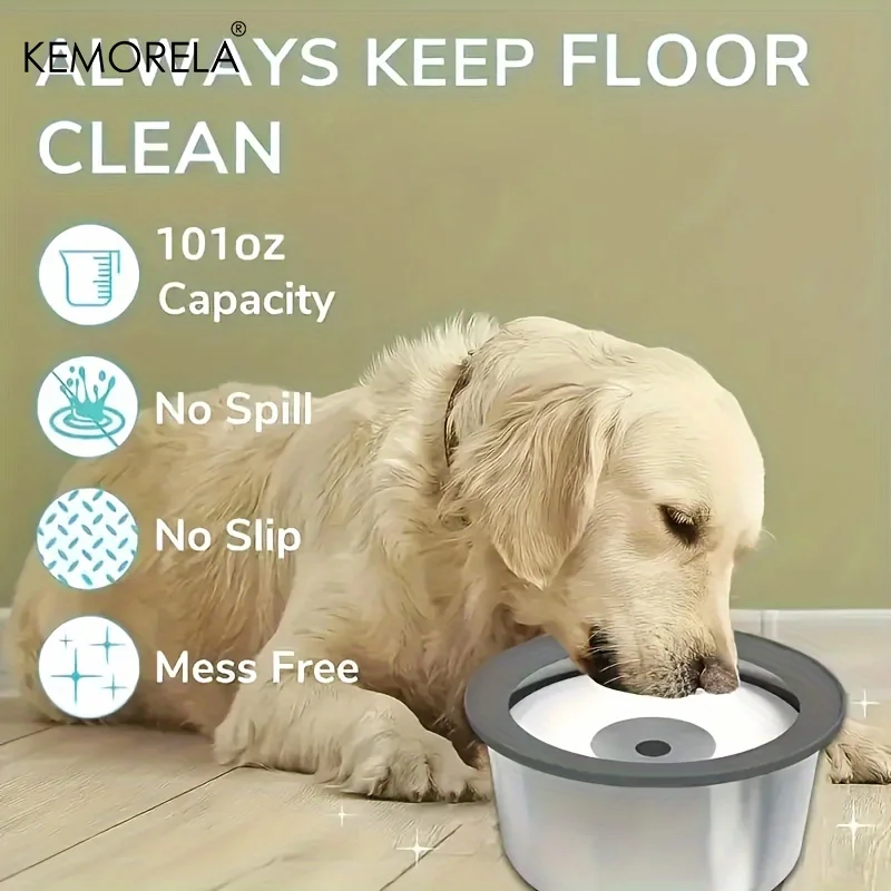 Tigela de Água para Cães em Aço Inoxidável com Disco Flutuante - Imagem 3