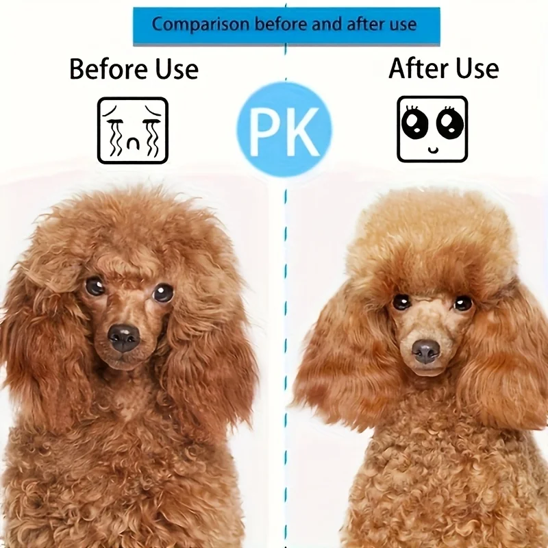 Escova para Pets com Botão de Limpeza e Pente Massageador Azul - Imagem 5