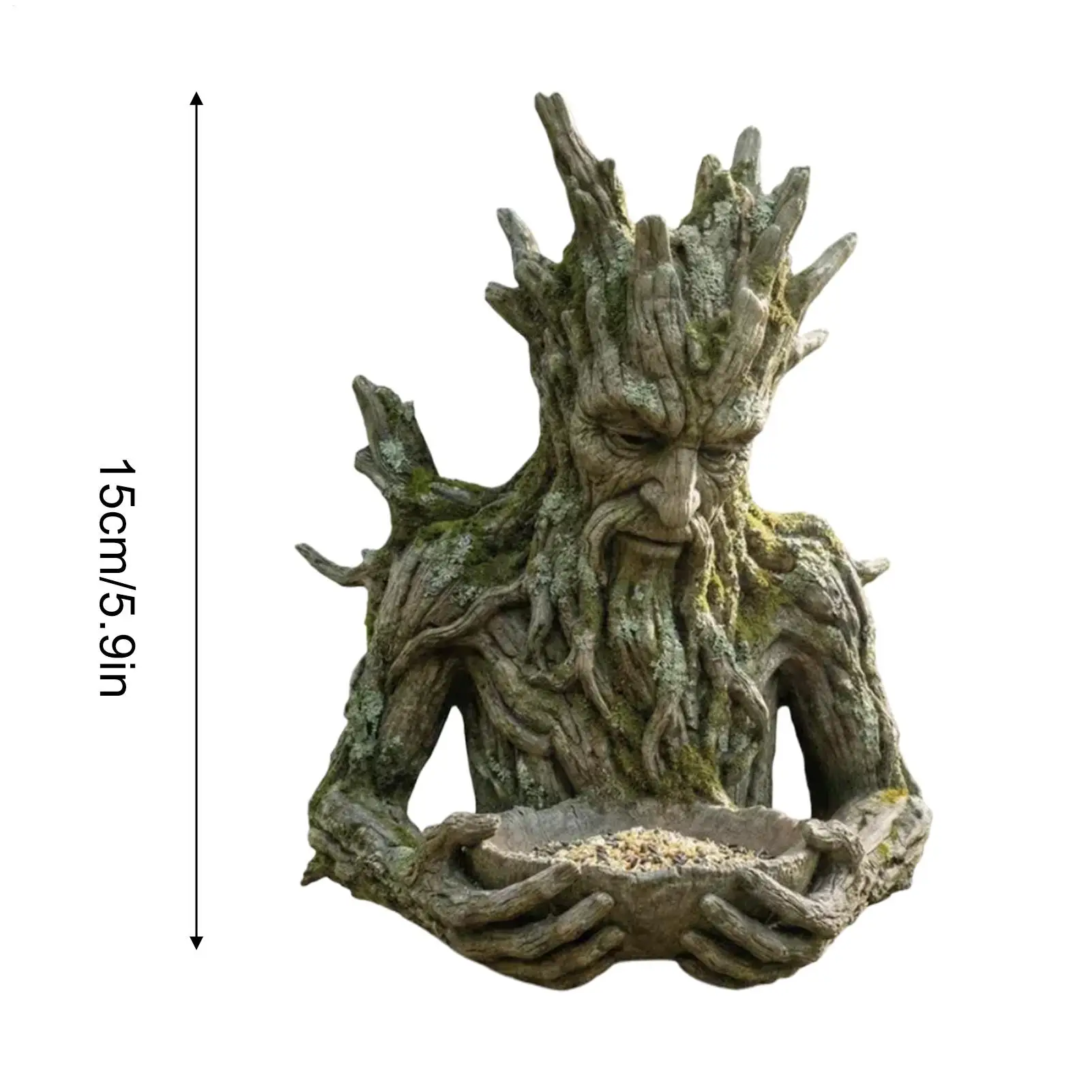 Comedouro para Pássaros de Resina Decorativo com Rosto de Árvore - Imagem 6