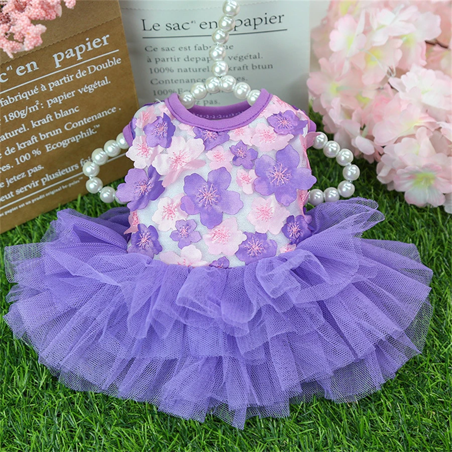 Vestido Floral para Cães Pequenos de Poliéster Estilo Pulôver - Imagem 6