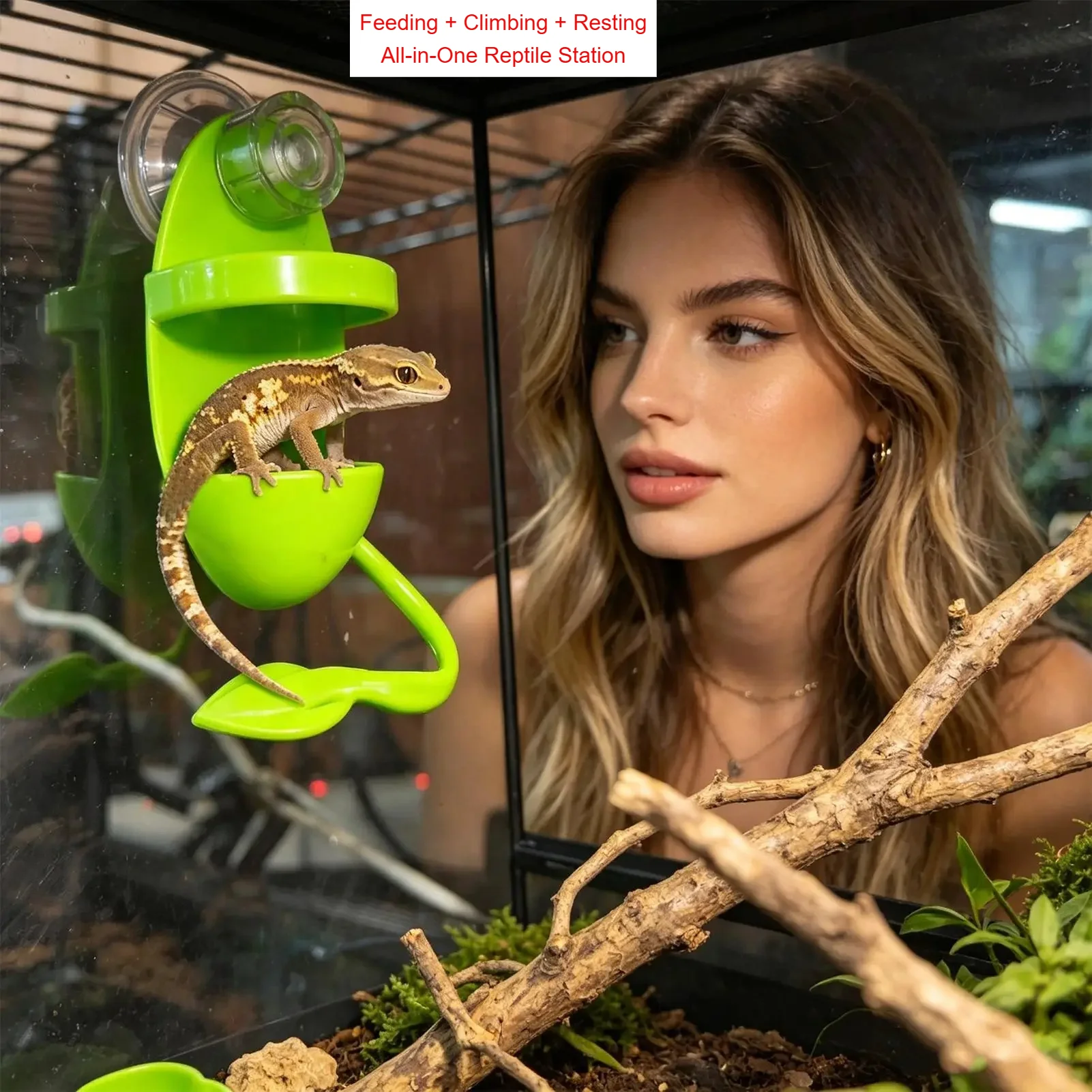 Prato Alimentador para Répteis com Ventosa Anti-Fuga para Terrário - Imagem 2