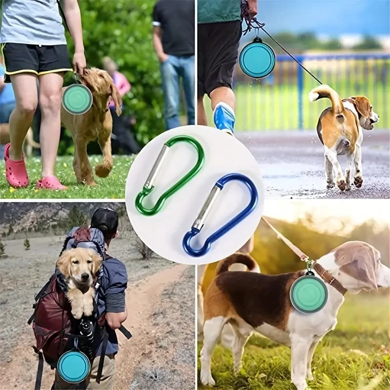 Tigela Dobrável para Cães com Tampa para Viagem 2 Pacotes - Imagem 6