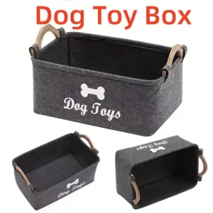 cesto organizador de feltro para brinquedos de cães