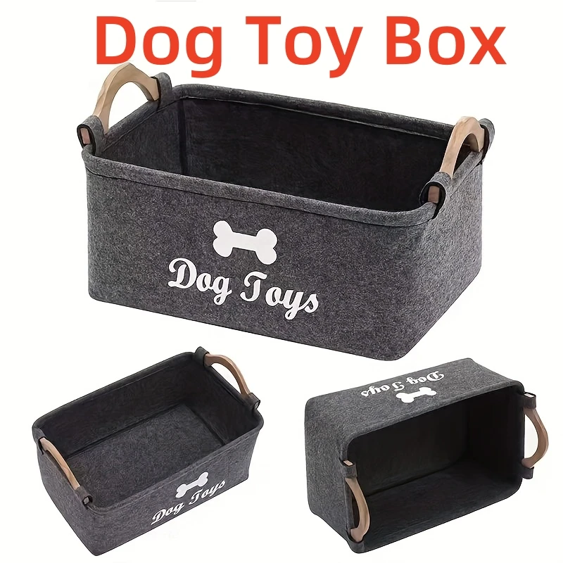 cesto organizador de feltro para brinquedos de cães