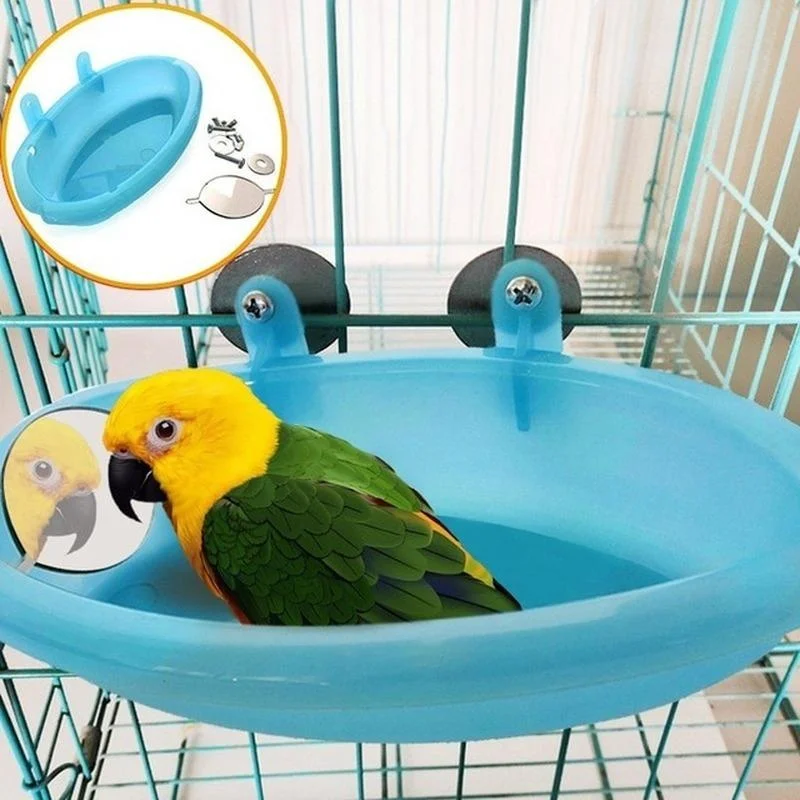 banheira espelhada para pássaros pequenos