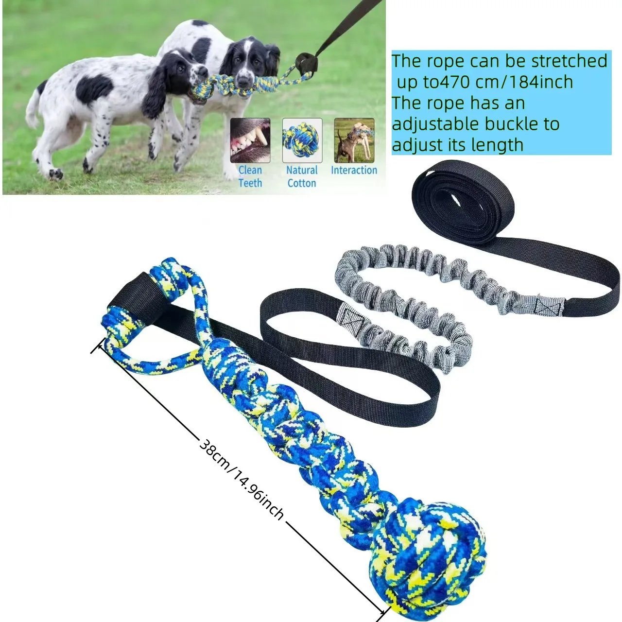Brinquedo de Rebocador Bungee para Cães Pequenos a Grandes para Árvore - Imagem 4