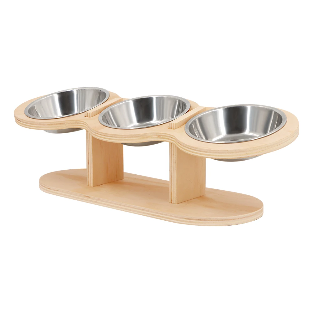 Comedouro Triplo para Gatos e Filhotes com 3 Tigelas de Aço Inox - Imagem 2