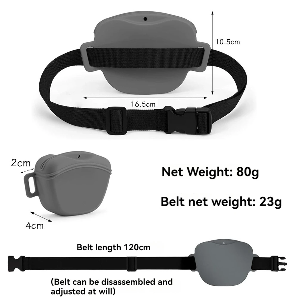 Bolsa de Silicone para Petiscos de Cães Portátil com Cinto - Imagem 3