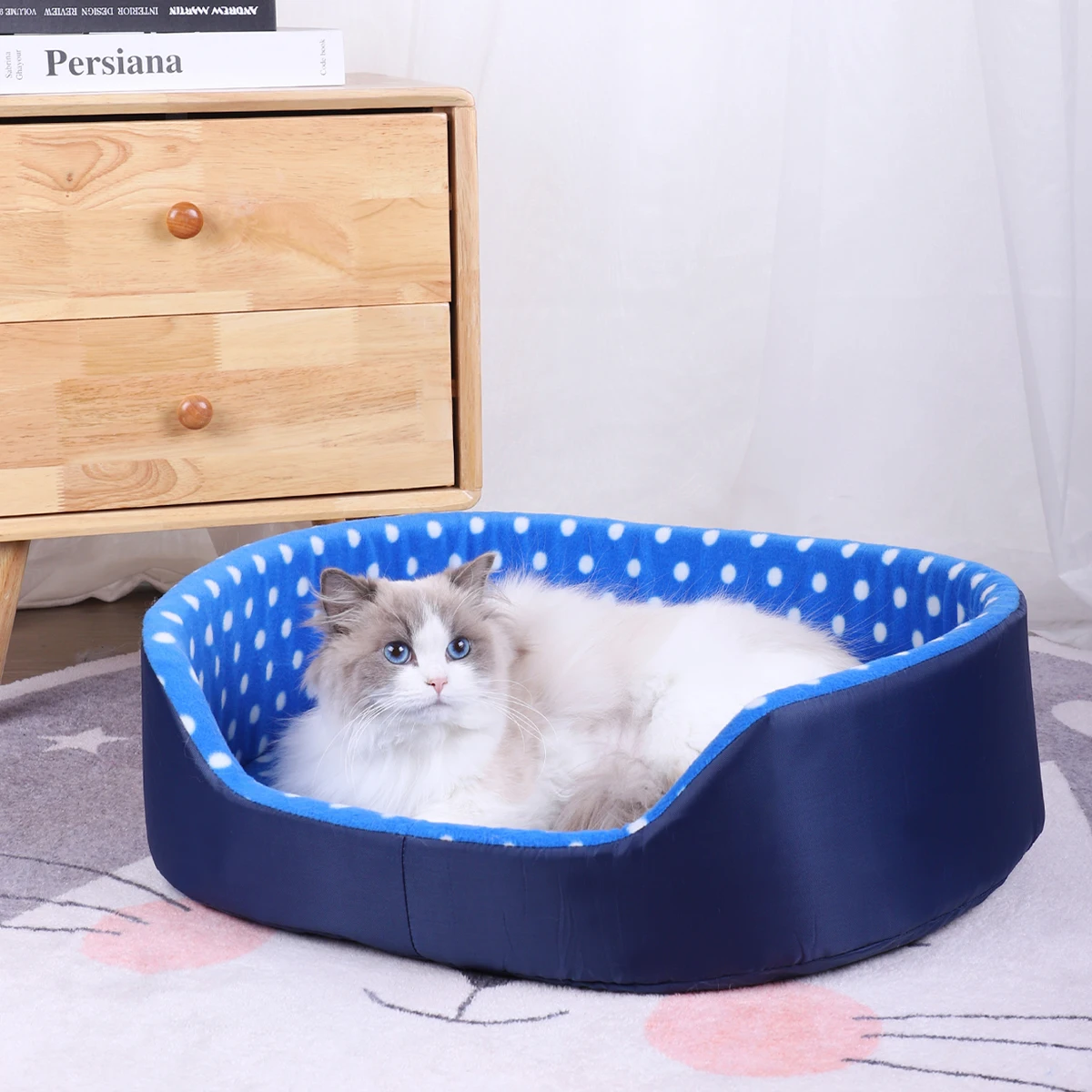 Cama Quadrada para Gatos e Cães Pequenos com Almofada Removível - Image 3