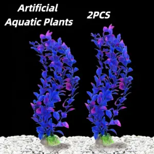 plantas artificiais roxas para aquário