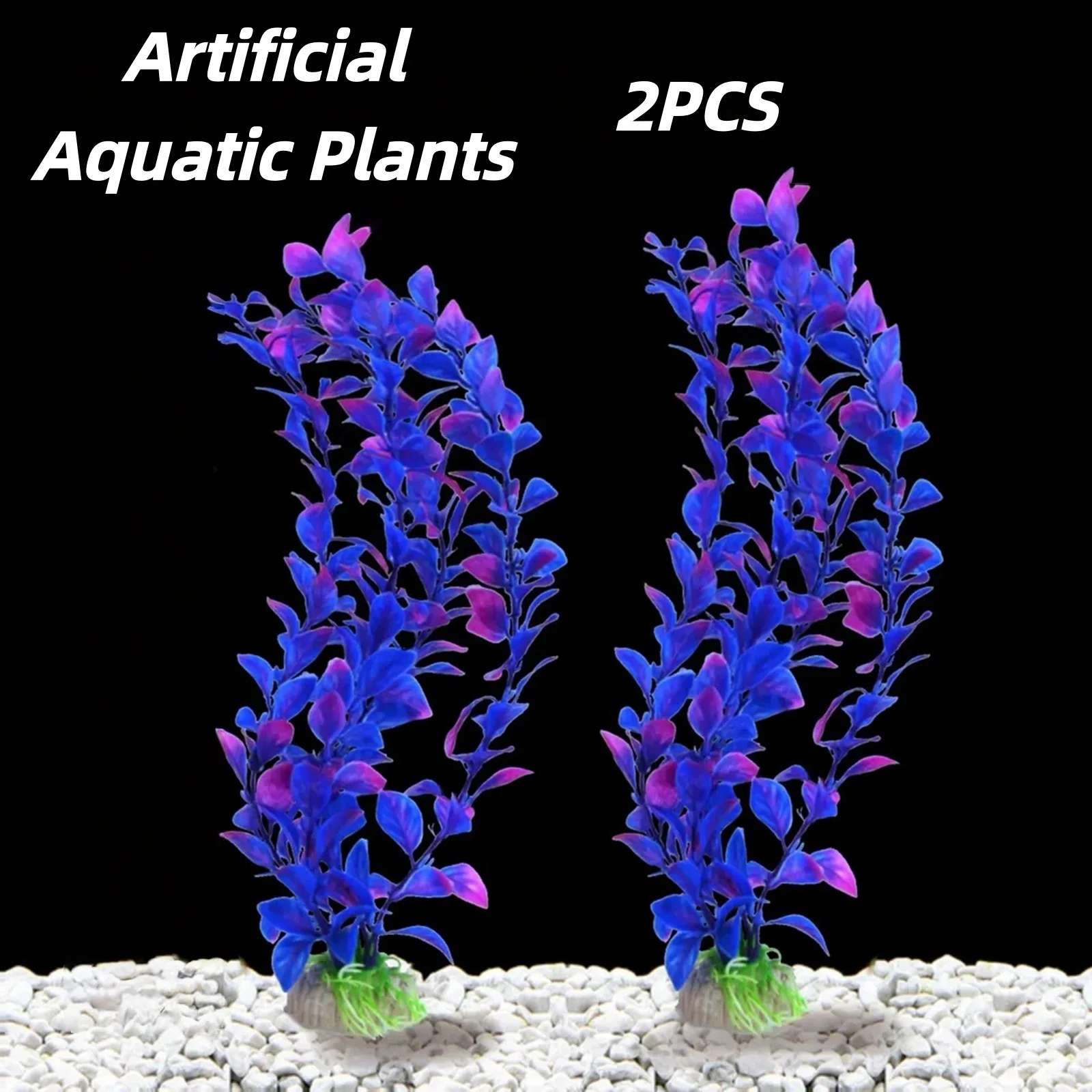 plantas artificiais roxas para aquário