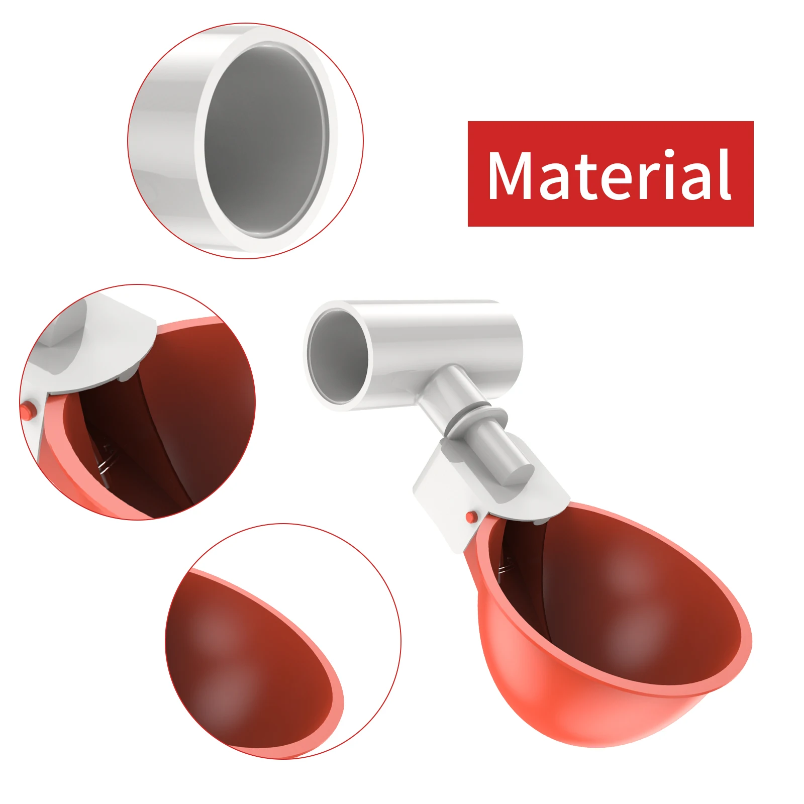 Copo Bebedouro Automático para Aves com Conexão em Tubo PVC - Imagem 5
