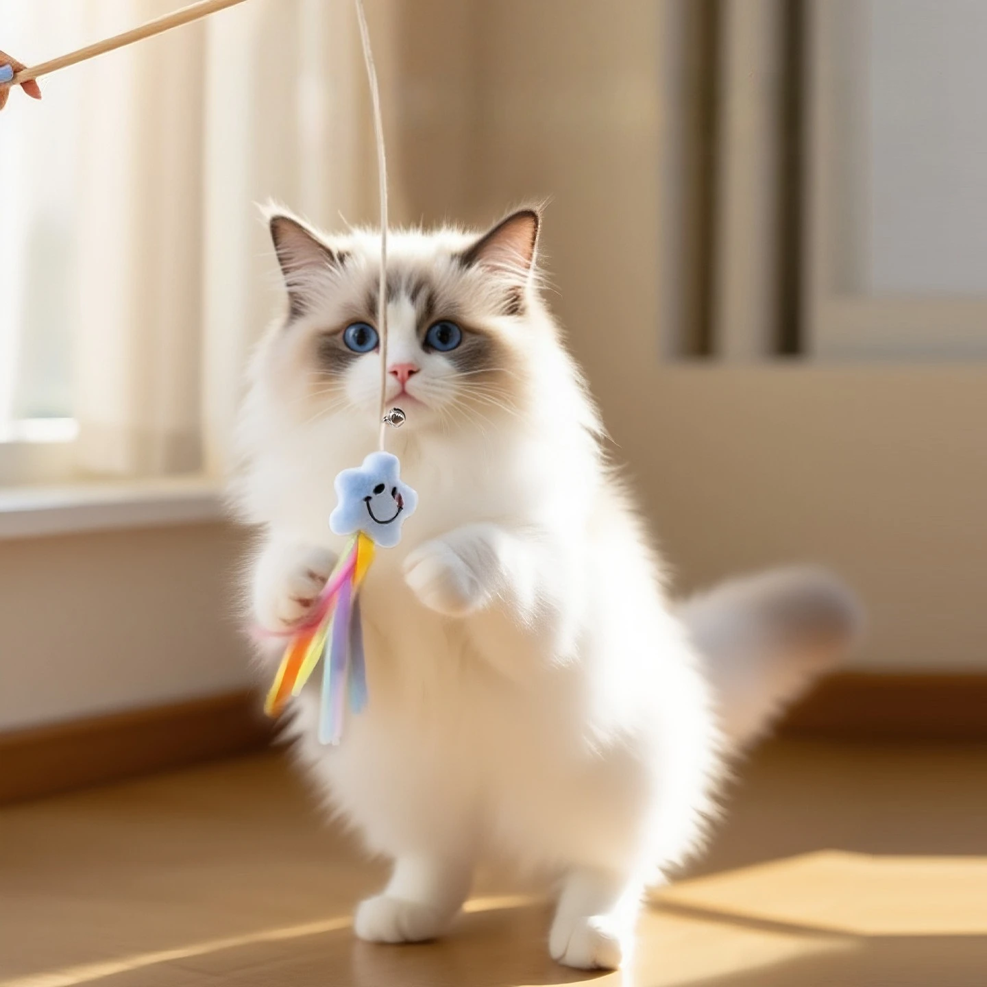 Brinquedo para Gatos Teaser Stick Tartaruga com Sino Interativo - Imagem 4
