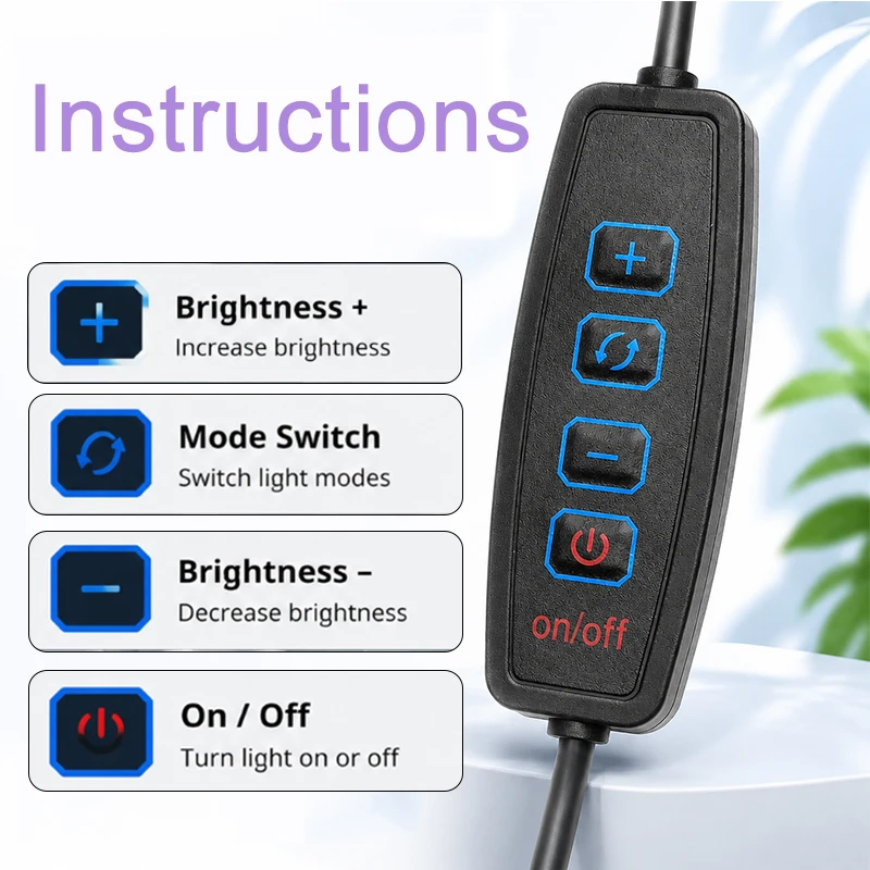 Luz LED para Aquário USB 5W com Clipe Ajustável para Aquários Pequenos - Imagem 3