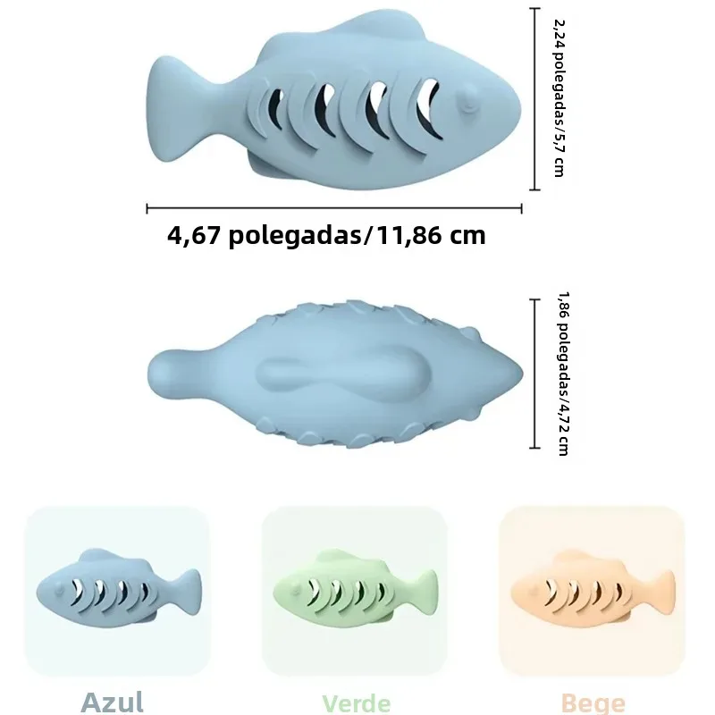 Brinquedo para Gatos Peixe Silicone com Dispensador de Petiscos - Imagem 2