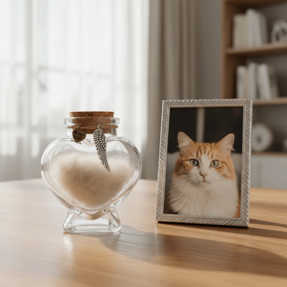 frasco de armazenamento de pelos de animais